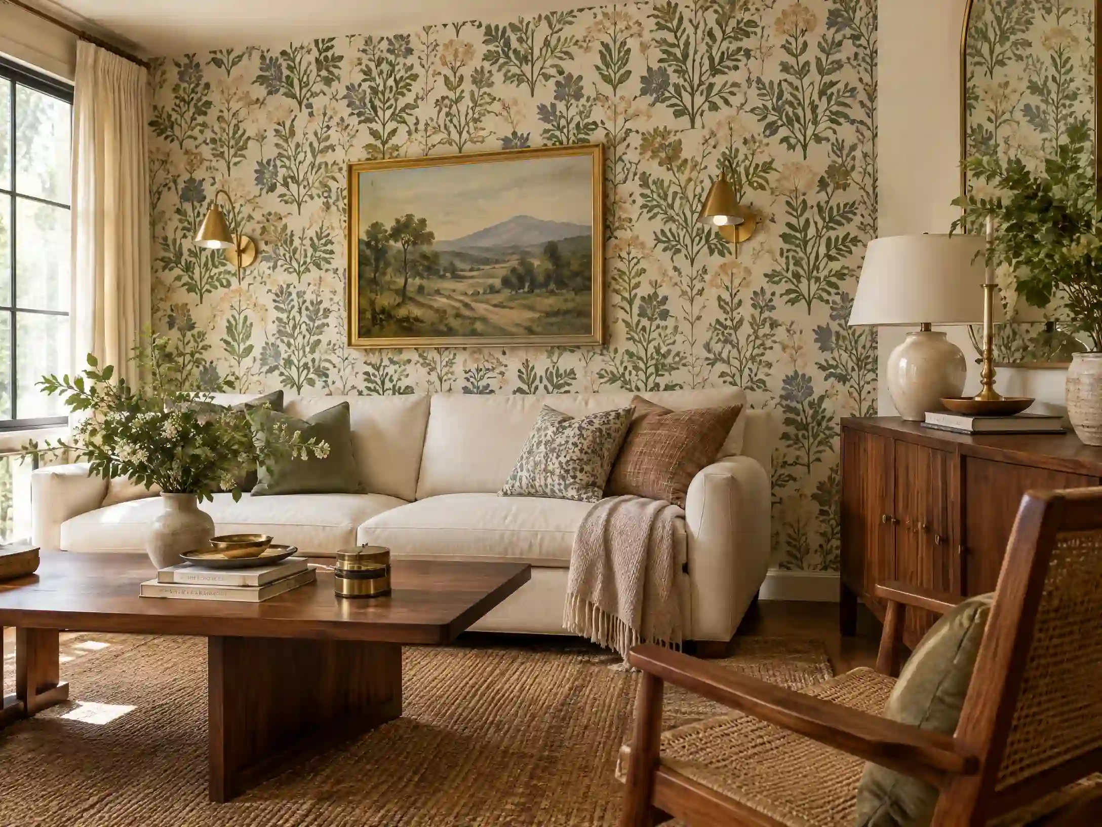 Artisanal living room feature wall