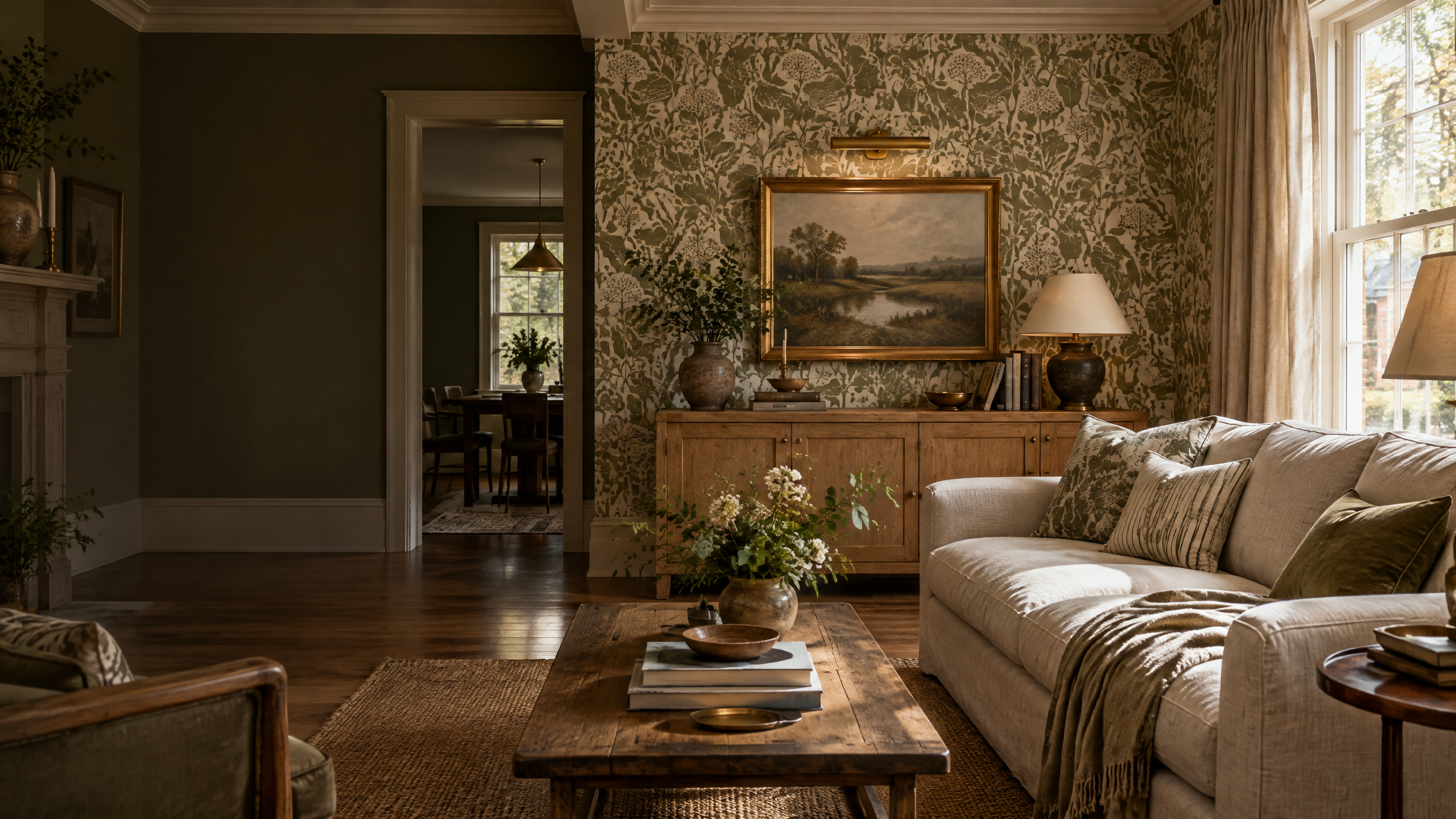 Artisanal interior featuring professionally installed wallpaper by Manchester Crafts